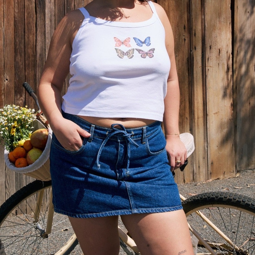 Lisa says gah denim blossom skirt